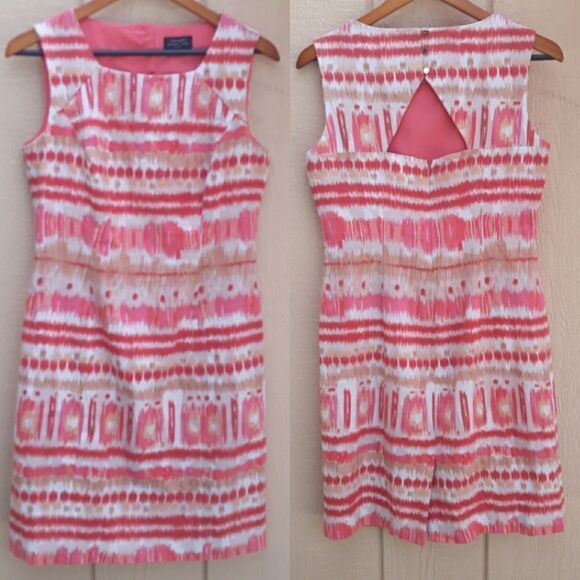 Tahari Dress Linen Sheath Aztec Hieroglyphic - Picture 1 of 8